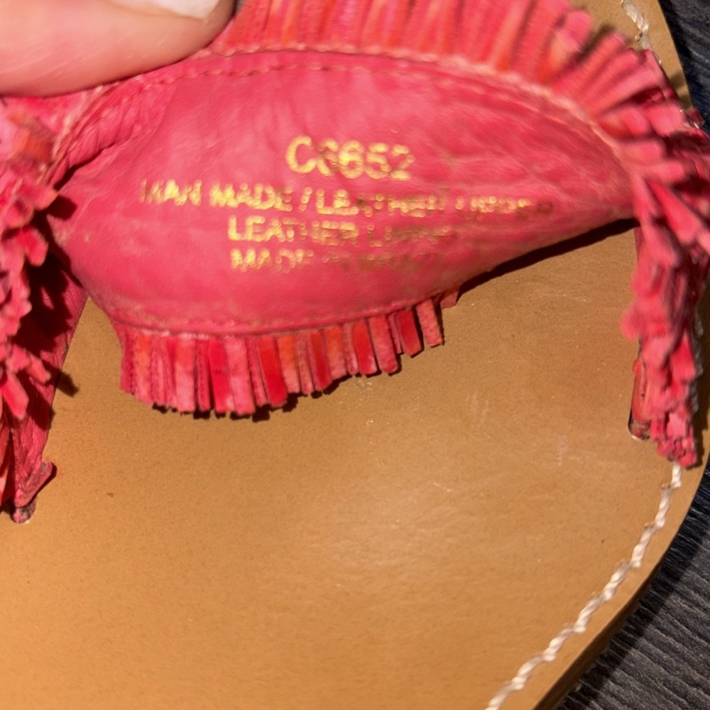 J. Crew Raffia Ankle Tie Block Heel Sandal Size 7 Tan/Pink/Gold - Picture 14 of 15